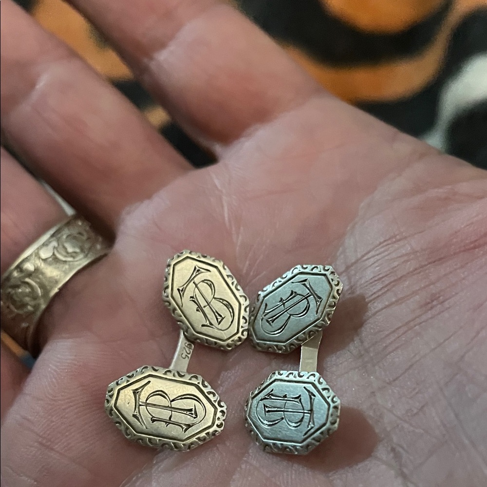 Sterling Silver Monogram Cufflinks - image 4